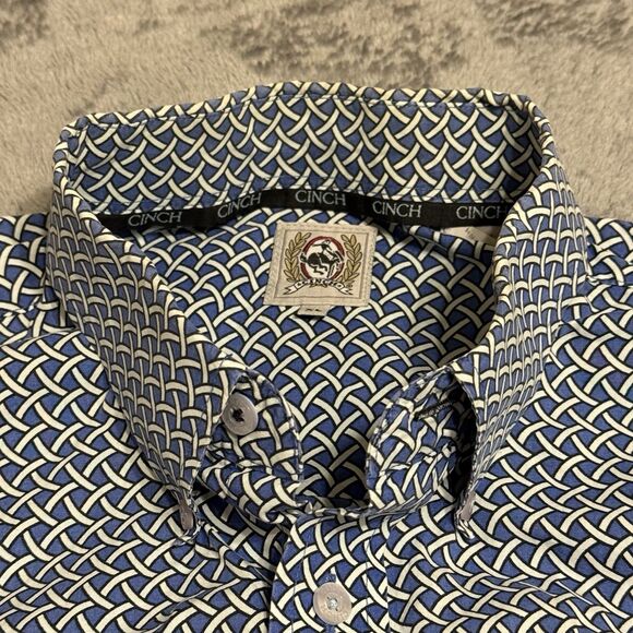 Cinch Men's Long Sleeve Button Down‎ Shirt Blue Western Size XL - Picture 3 of 6